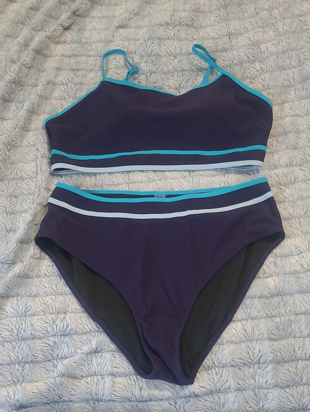 Amazon Navy and Turquoise Two-Piece Women's Swim Bikini